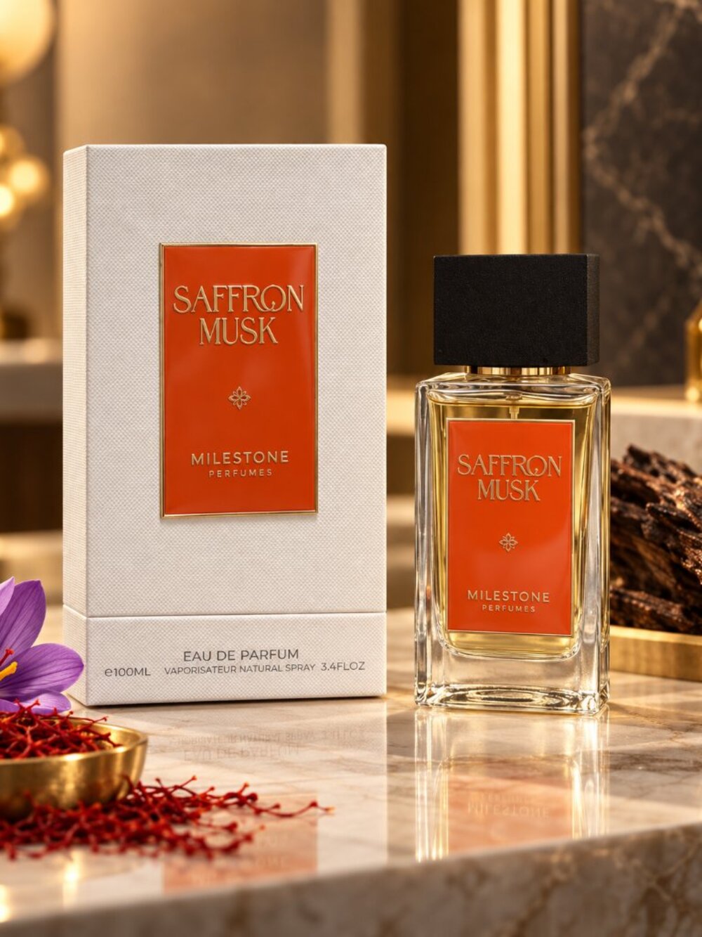 Milestone Saffron Musk EDP Unisex 100ml 3.4 ML,OZ